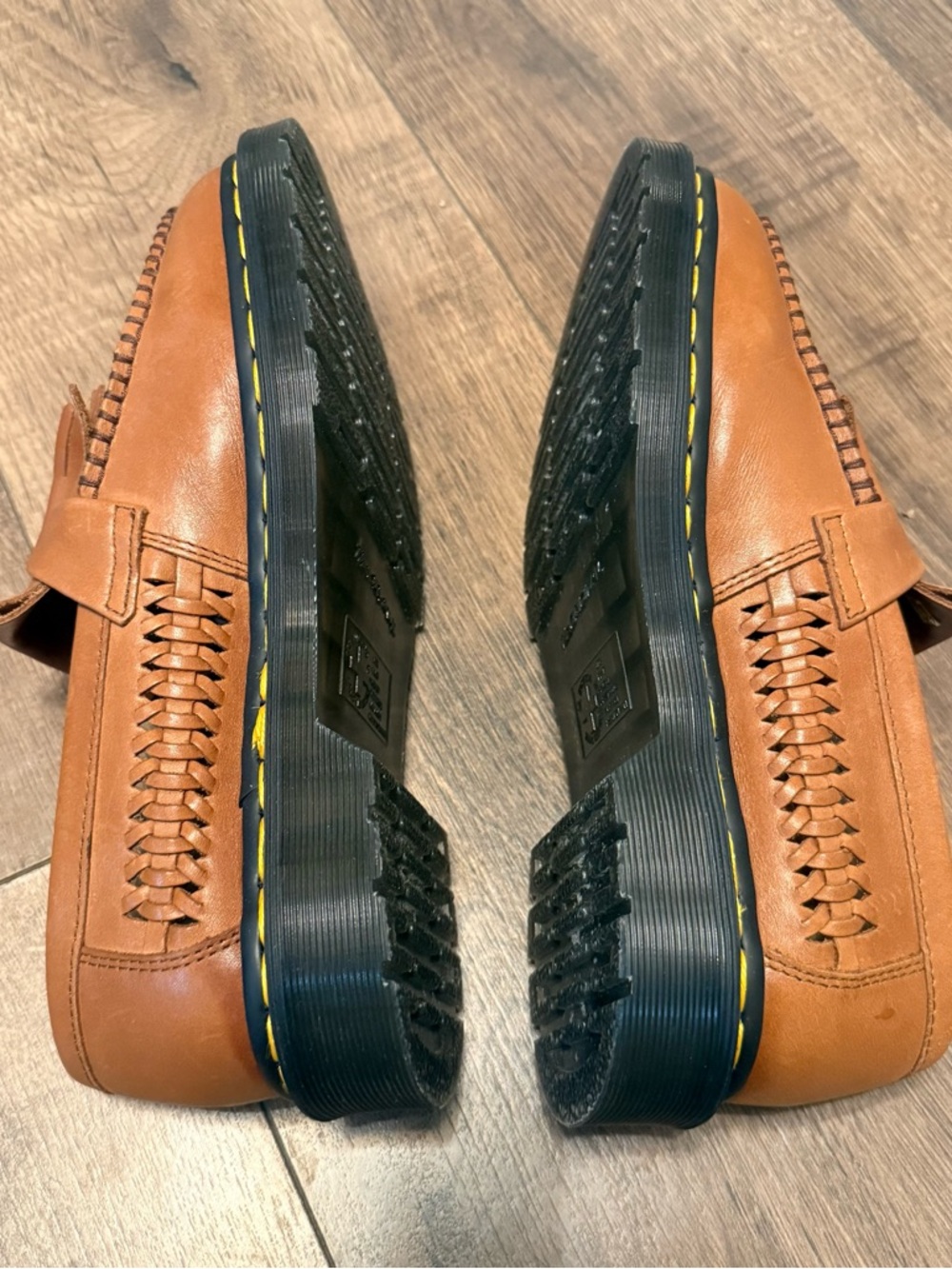 Unisex Dr. Martens ‘Adrian’ Woven Tassel Loafers in Cognac Brown - Picture 8 of 11